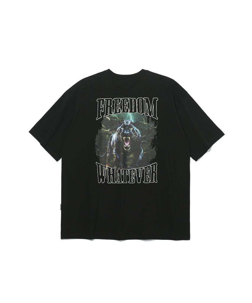 FREEDOM Panther Print T-Shirt (Black)