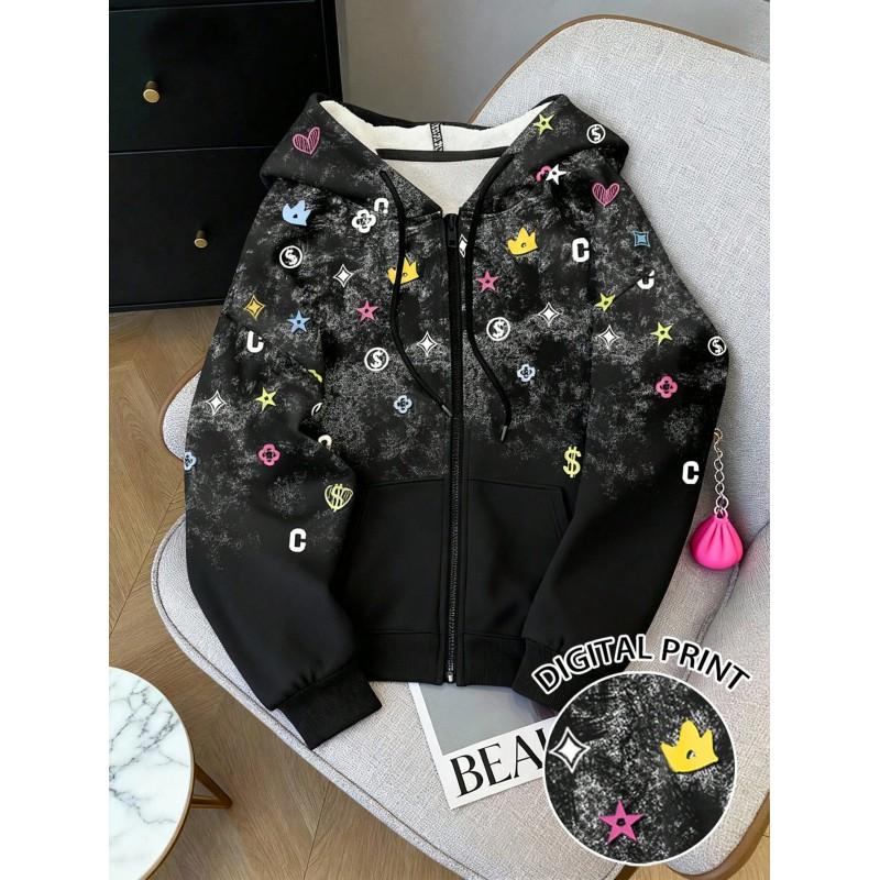 Womens Oversized Hoodie With 3D Animal Print Digital Loose Fit Long Sleeve Sweatshirt Winter Streetwear