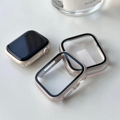 Coque rigide Bumper Starlight+Verre Pour Apple Watch 11 10 42 46mm 9 8 7 41mm 45 Ultra 3 2 1 49mm Film de protection Pour iwatch 6 SE 40 44mm