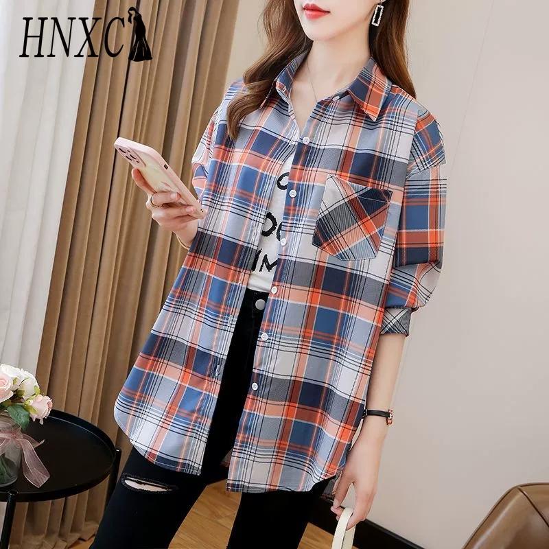 HNXC Women's Fashion Casual Long Sleeve POLO Neck Blouses & Shirts