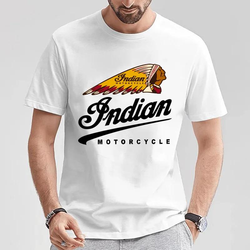 Summer Round Neck 3D Indians Motorcycle Print Top Fashionable Casual Short Sleeved Men's T-shirts