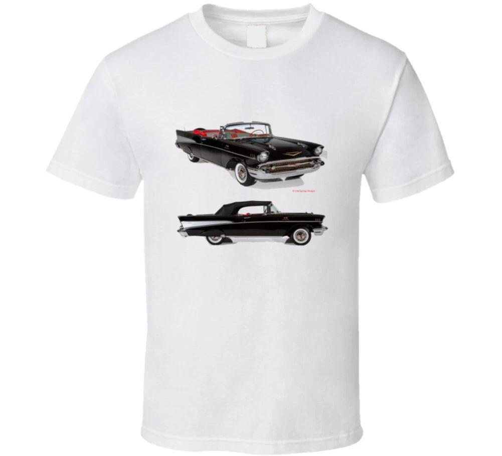 57 Chevy Black Convertible Classic Cruising Hot Rod Gift T Shirt 4XL