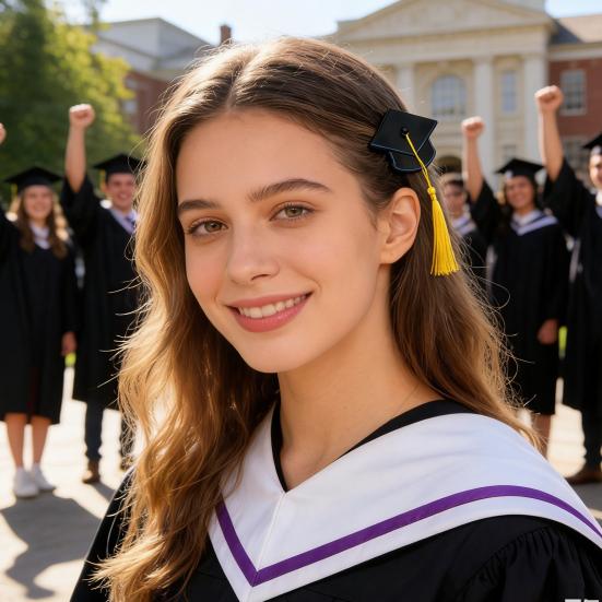 1/2Pcs Hair Clip Mini Graduation Hat Tassel Hairpin with Sturdy Claw Clip Graduation Party Photo Hair Accessory