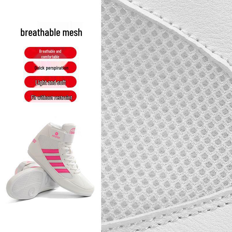 Unisex High-Top Boxing and Sanda Training Shoes, Indoor/Outdoor MMA and Wrestling Shoes for Adults and Children.