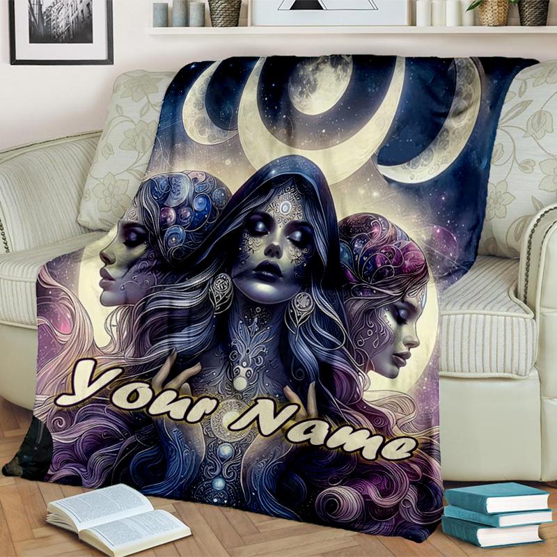 1PC Custom Name Moonlit Dreams Blanket Versatile,all-season Throw Suitable for the Living Room,bedroom,camping,travel,and Gift