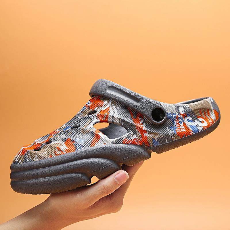 Summer men's hollow breathable comfortable sandals garden frozen shoes platform casual shoes beach men's non-slip sandals