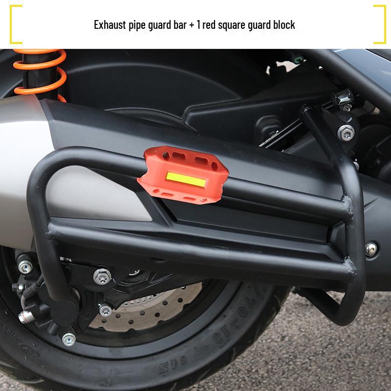 QJ250 Motorcycle Front/Rear Bumpers, Exhaust Guards, and Rear Luggage Rack