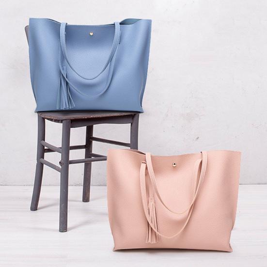 Sac à Main Femme Style Coréen - Grand Fourre-tout Tendance Avec Glands Décoratifs