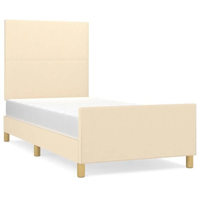 VidaXL Bed Frame with Headboard Cream 80x200 Cm Fabric3124852