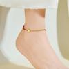 Tide Double-Layer Heart Anklet: 18K Gold-Plated Titanium Steel, Non-fading Fashion Light Luxury for Women