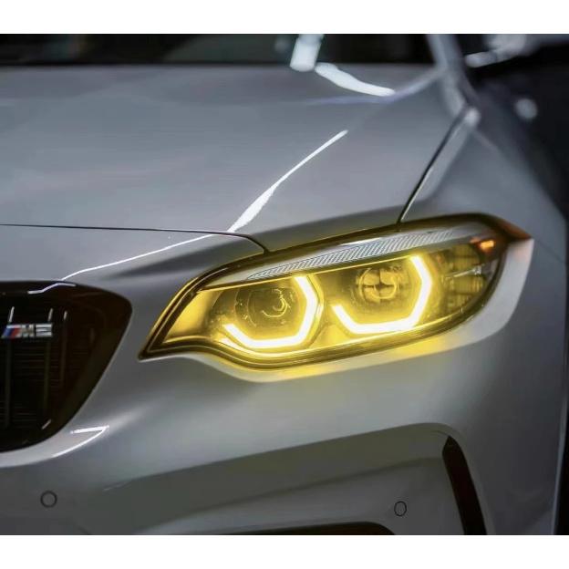 Lemon Yellow Angel Eyes Fit For BMW M2 2 series DRL multicolor LED F22 F23 F87 LCI daytime running light 63117494851 63117494852