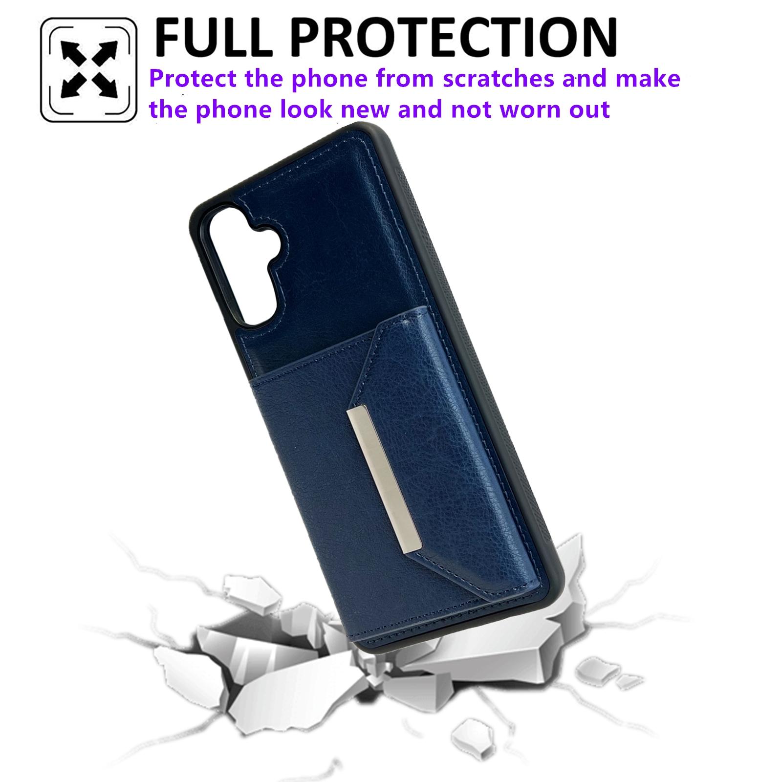 

For Samsung Galaxy A36 5G Case Card Bag Kickstand TPU+PU Phone Cover Brown