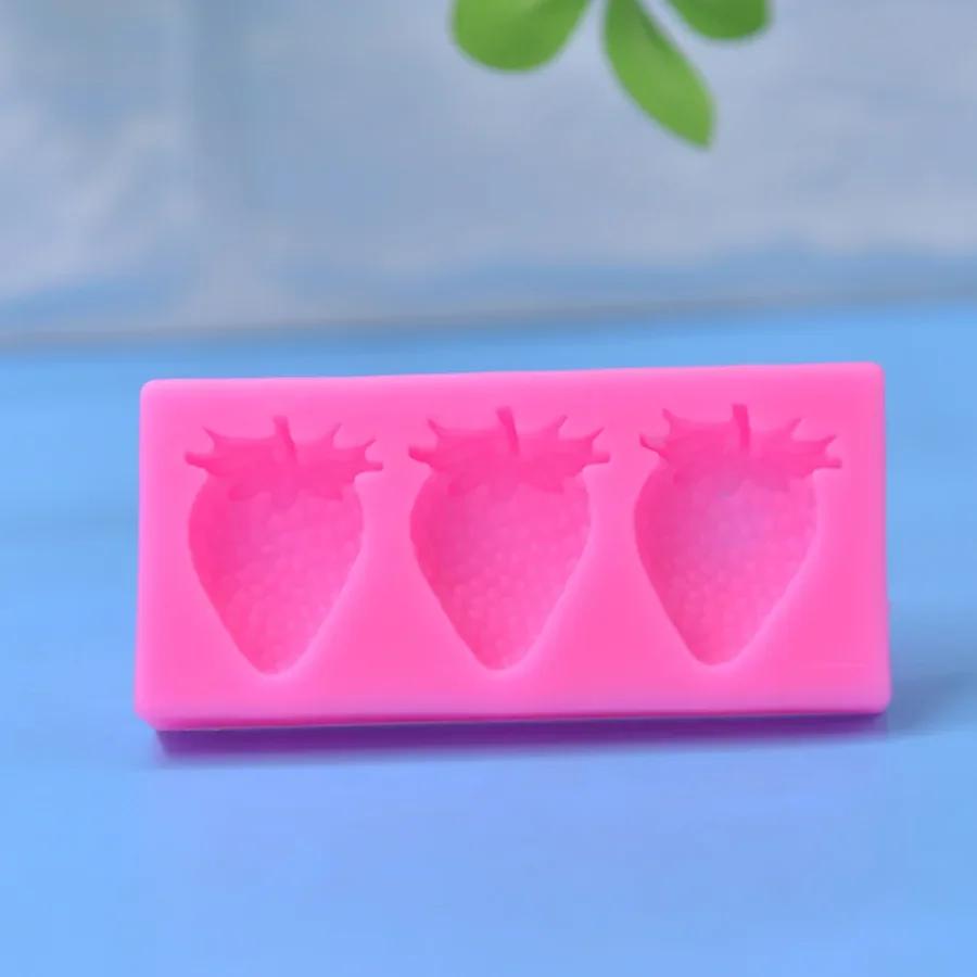 3D Strawberry Candy Chocolate Fondant Molds Silicone Mould Cake Decorating Tools Party Cup Cake Decor Kitchen Baking Molds