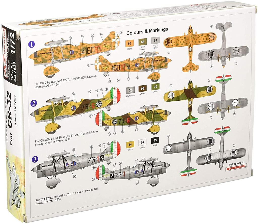 AZ Model Italian Air Force Fiat Plastic Model AZM7620 1/72 CR.32