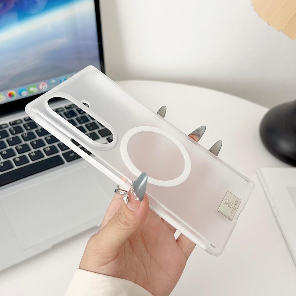 For Samsung Galaxy Z TriFold Case Hard Transparent 2 Hinge Magnetic MagSafe Protective Back Cover For Galaxy Z TriFold Shell