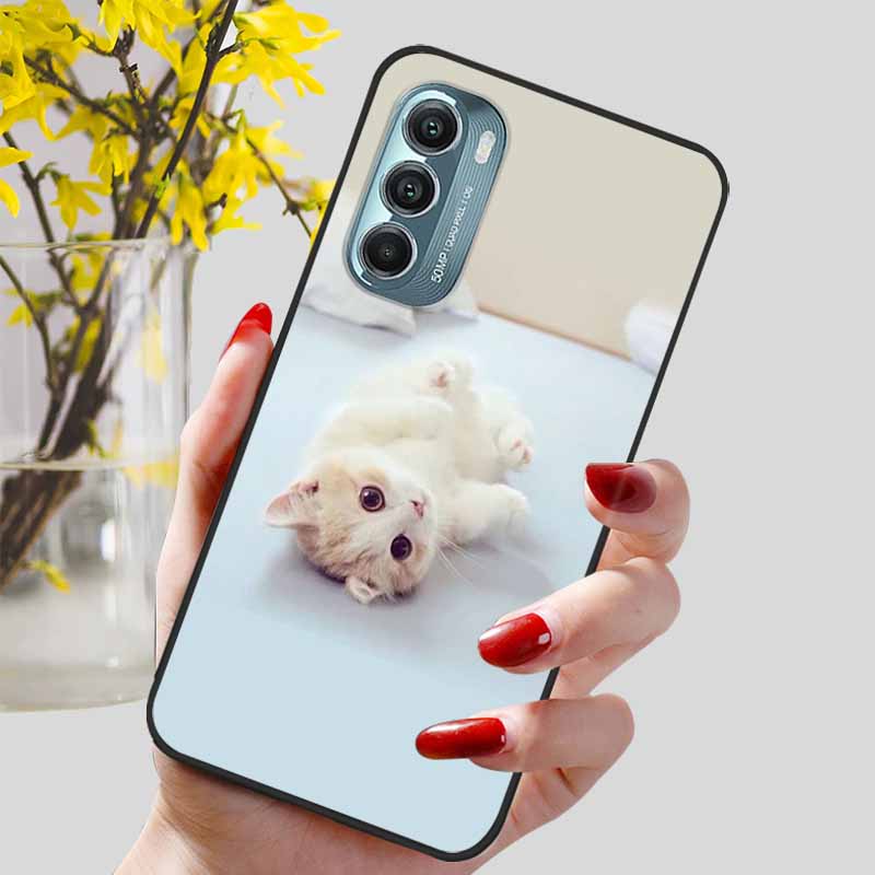 Fashion Lovely Cute Black TPU Silicone Phone Cover for Motorola Moto G Stylus 4G 5G 2022 Protect Soft Bumper Shells Coque Capa