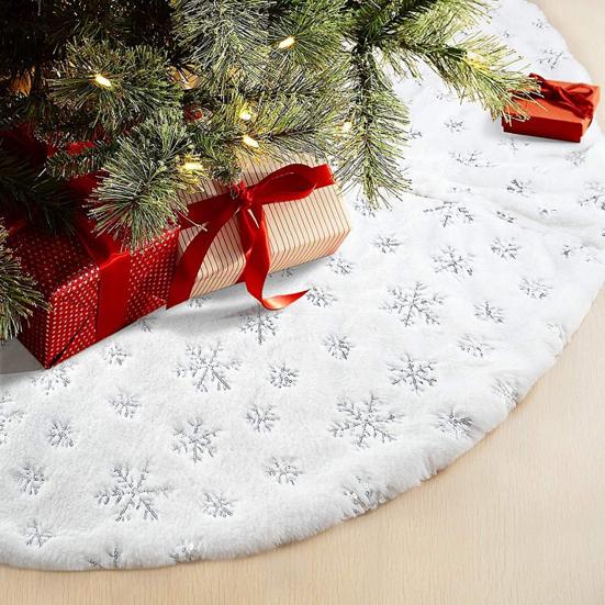 Faux Fur Christmas Tree Skirt White Furry Christmas Tree Skirt Thick