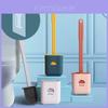 Silicone Flex Toilet Brush Set With Ergonomic Non-slip Handle And Durable Holder Base