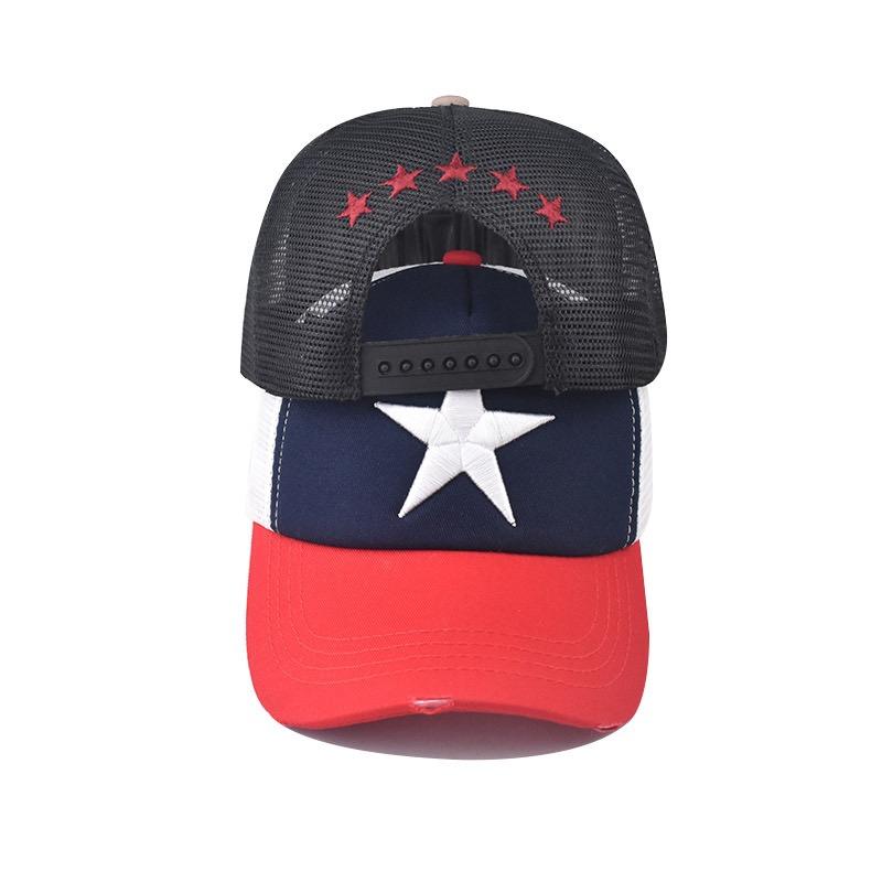 Hot Sale Unisex Adjustable Mesh Cap Casual Plain Embroidery Five-Star Cotton Baseball Cap Summer Trucker Hat for Women And Men