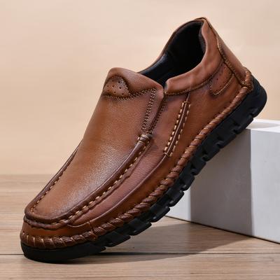 Mode Herren Echtleder Freizeitschuhe Vintage-Stil Herren Wanderschuhe Weiche Atmungsaktive Walking-Sneaker Klassische Schnür-Oxford-Schuhe