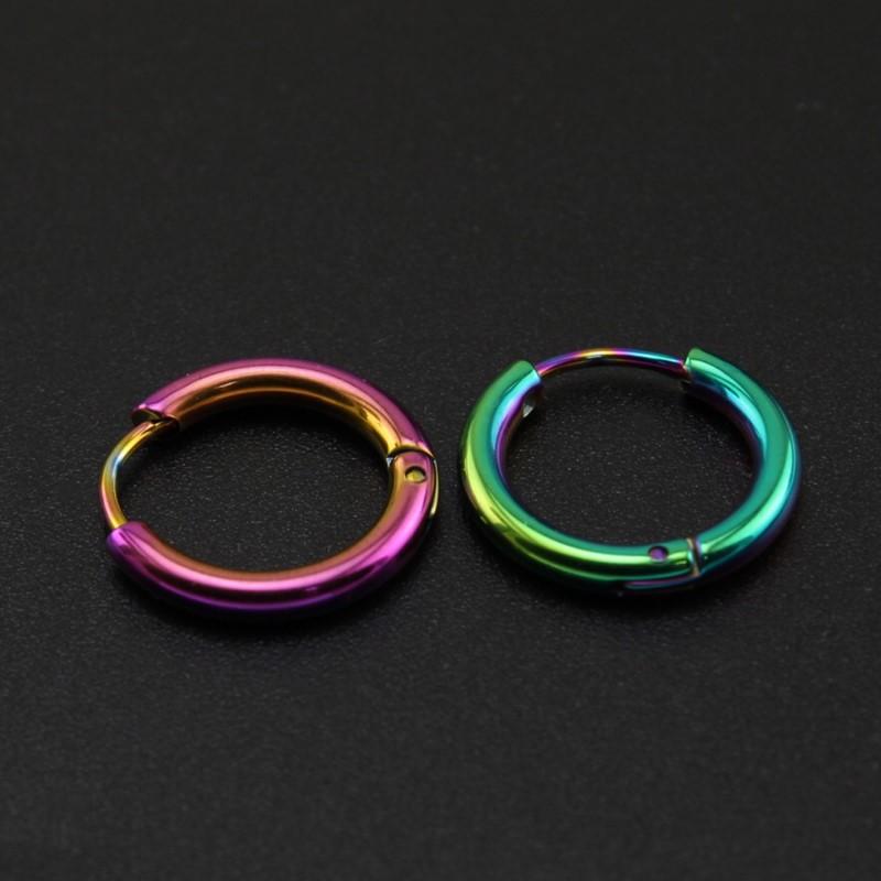 8/10/12/14/16/18/20mm Stainless Steel Huggie Hoop Earrings for Women Men