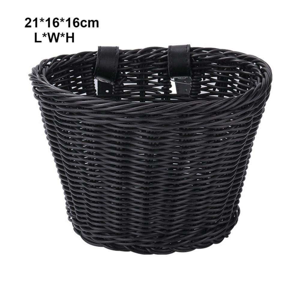 10 Colors Kids Bike Basket Rattan Wicker Retro Woven Bicycle Basket Bicycle Accessories