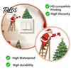 Waterproof Christmas Decorations Light Switch Sticker, Santa Claus Climbing Ladder Cover Funny Removable PVC Glass Stickers Peel & Stick Wall