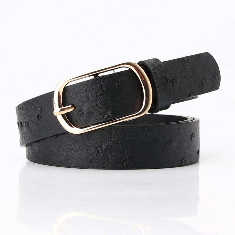

Ladies Designer Leather Waist Belt For Jeans With Metal Alloy Buckle And Versatile Pattern Options For Casual Outfits Black Ostrich