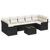 VidaXL Ensemble de canapé de jardin 8 pièces avec coussins en poly rattan noir 3345277