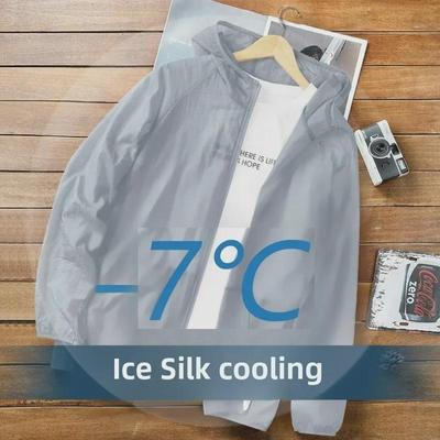 Chaqueta de protección solar de seda de hielo de verano 2023 para hombre: cárdigan ligero y transpirable para exteriores