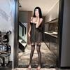 Erotic Underwear European and American Front Open Sexy Dress Mesh Lace Bow Pure Desire Nightdress A