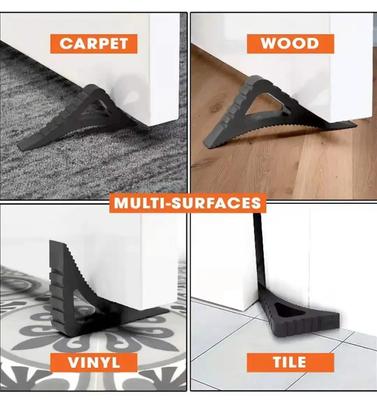 Rubber Door Stopper Reusable Floor Block Door Wedge Doorstops Home Window Limiter Home Office Anti-collision Door Stops Stopper