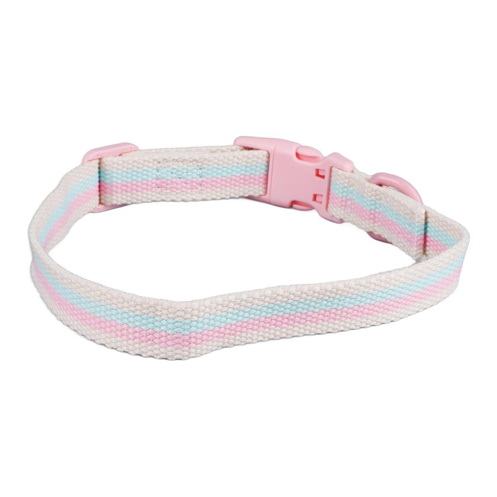 Dog Collar Fashion Stripes Polyester Comfortable Durable Adjustable Pet Collar for Small and Medium Dog