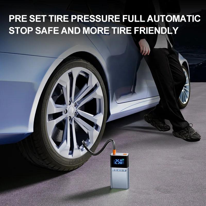 1500A 12V Car Jump Starter Air Pump 4 In 1 Air Compressor Portable Outdoor Power Bank LED Lamp Battery Starter Tyre Inflator