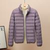 2025 New 90% White Duck Down Stand-up Collar Hooded Down Jacket Women's Short Slim-fit Large-size Winter Coat