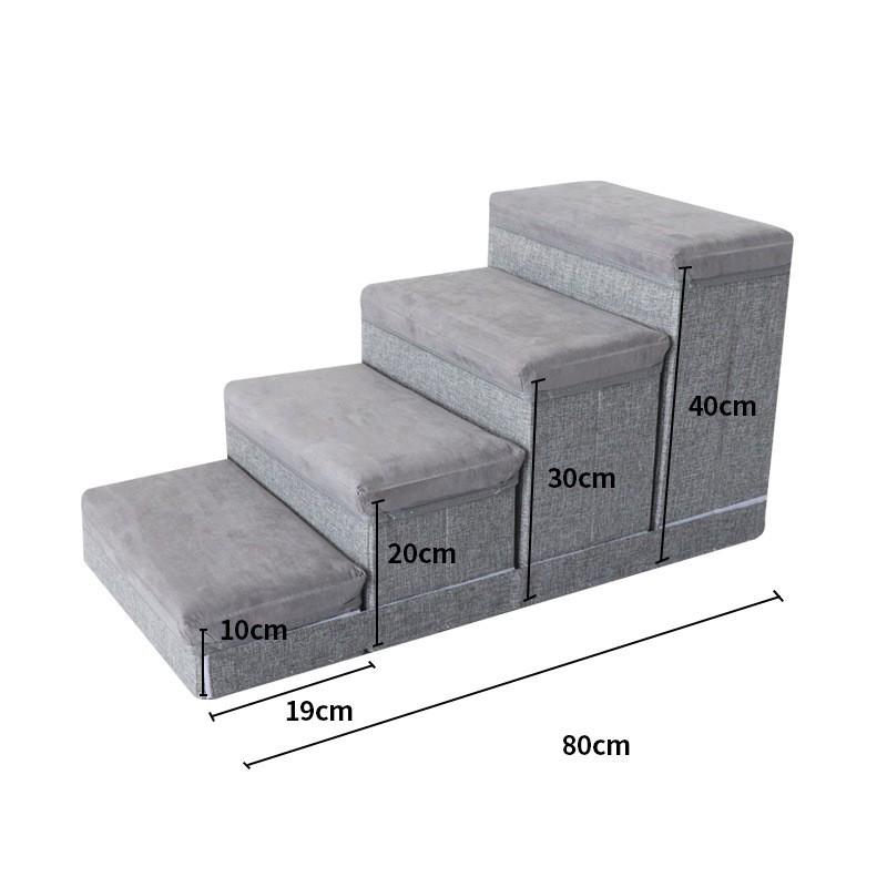 Foldable Three-Layer Storage Box Dog Steps with Nest for Small Pets