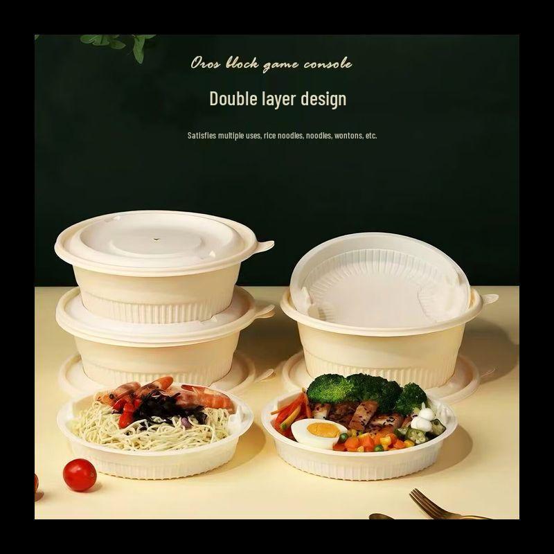 Degradable Disposable Corn Starch Round Bowls with Lids