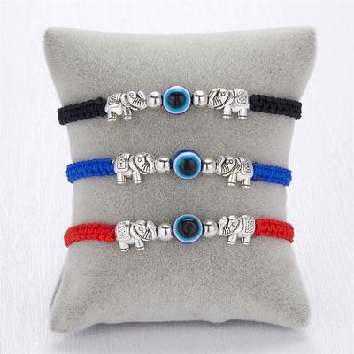 Retro Handgefertigt Geflochten Böse Augen Elefant Armband Für Frauen Männer Einfach Klassisch Tier Böses Auge Armband Armreif Freundschaft Schmuck