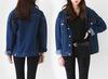 of Denim Stylish Everyday Going Long Denim L (Song Song) Women's Jacket, Outerwear, Top, Body-Concealing, Slimming, Casual, Adult, Commuting, School,