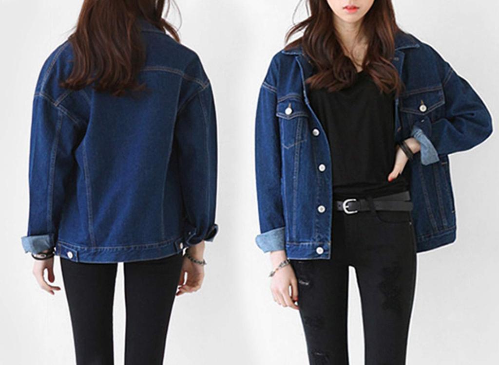 of Denim Stylish Everyday Going Long Denim L (Song Song) Women's Jacket, Outerwear, Top, Body-Concealing, Slimming, Casual, Adult, Commuting, School,
