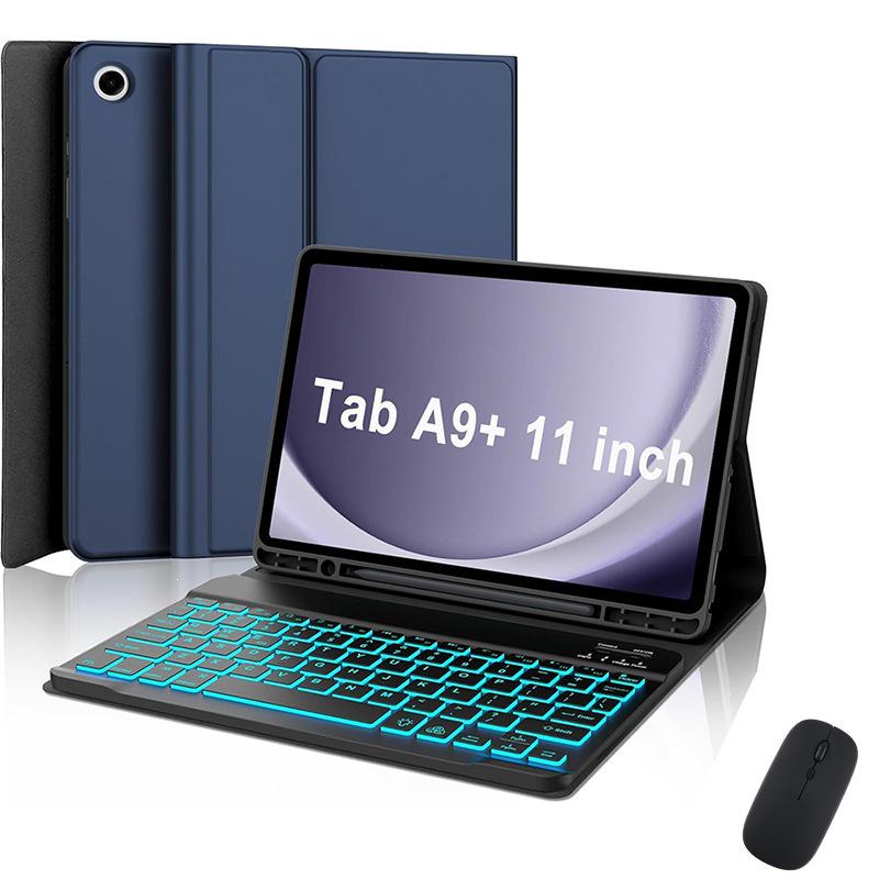 Samsung Tablet A9 Plus 11 Protective Leather Keyboard Case with Backlit Bluetooth and Pen Slot A11+