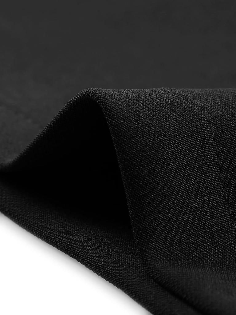 Allegra K Women's Two-Piece Blazer and Skirt Set, Black with Tweed Trim, Size M