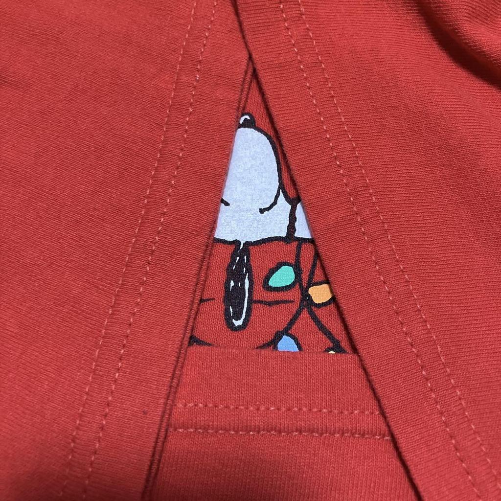 [USED] Vintage DELTA Snoopy Christmas Print T-Shirt, 90s, Red