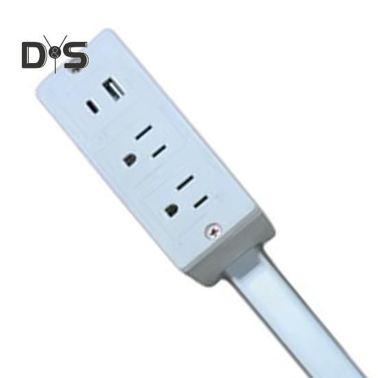 Elektros lizdo ilgiklis su USB-A/USB-C/AC lizdais, reguliuojamas, pasukamas, nešiojamas, įjungiamas maitinimo lizdo plėtiklis