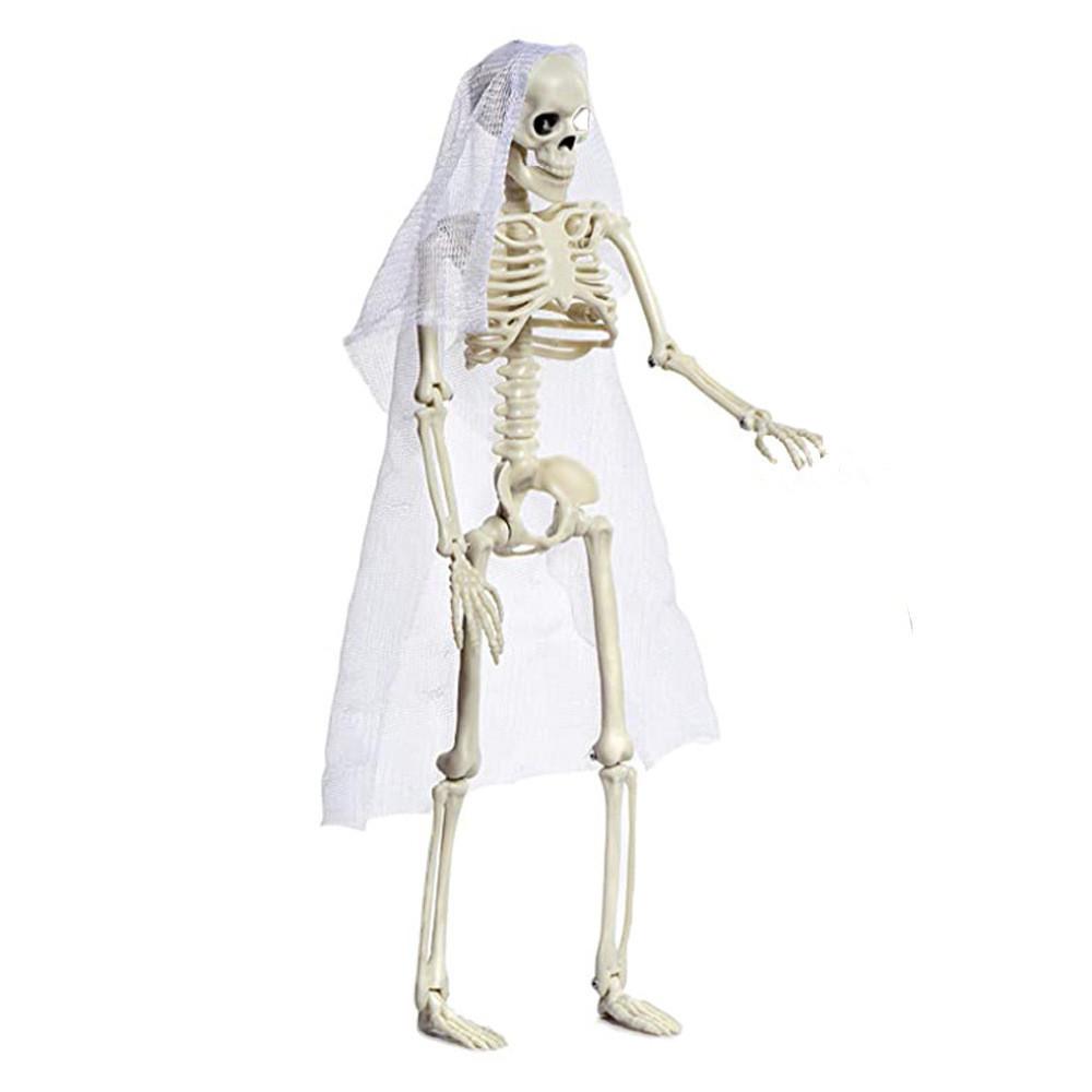 

Halloween Skeleton Artificial Human Plastic Ghost Groom Bride Decoration Props білий
