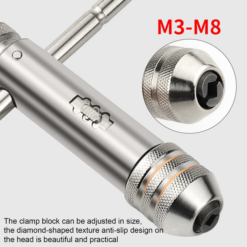 T Handle Ratchet Flexible Ratcheting T Handle Tap Wrench Handle Ratchet Tap Wrench Multipurpose Ratchet Tap Handle for Thread