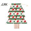 Flannel Christmas Decorations Tree Shaped Drawstring Gift Bags, Xmas Hanging Treat Sacks, Seasonal Home Decor Holiday Candy Small Storage Pouches for