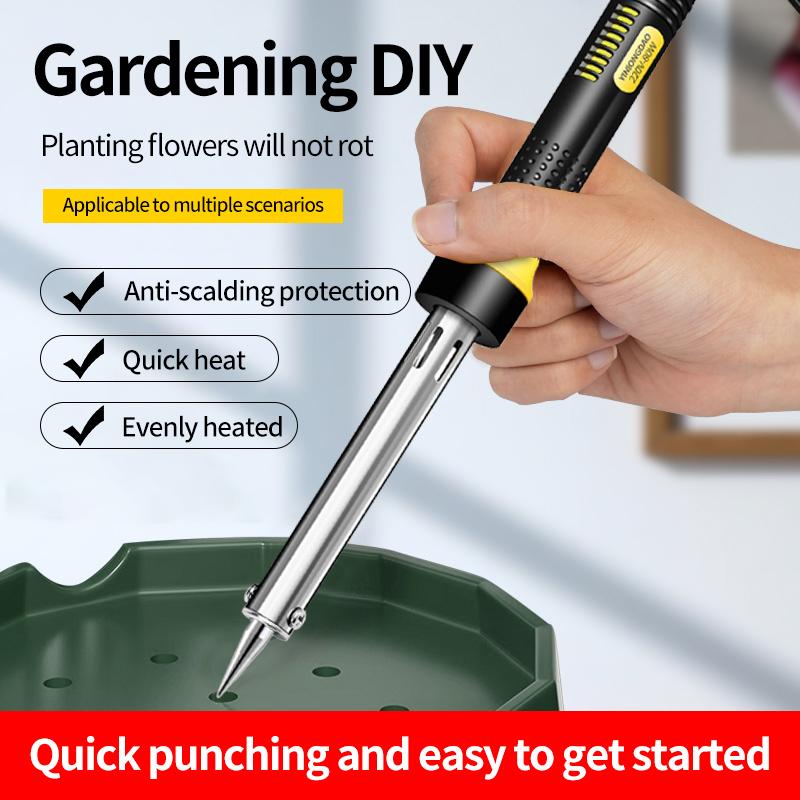 Home Garden Handcraft Electric Soldering Irons Pot Hole Puncher Plastic Bottle Flower Pot Hole Drilling Garden Tools