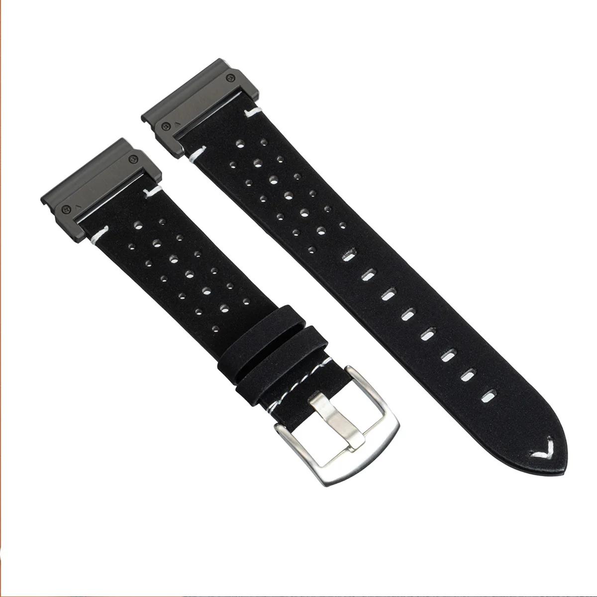 

22 26mm Leather Band for Gramin Watch Fenix 8/5/5X/5XPlus/6/7 Forerunner255 955 934 Porous Breathable Cowhide Strap Accessories 22mm