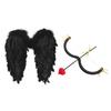 Complete Cupid Accessory Kit: M-Shaped Bow, Heart Arrow & Feather Angel Wings for Valentine‘s Day Cosplay & Theme Party